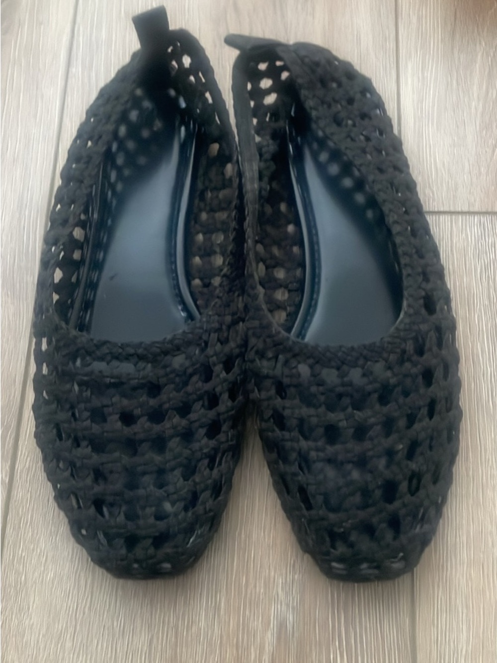 Black braided flats size 7
